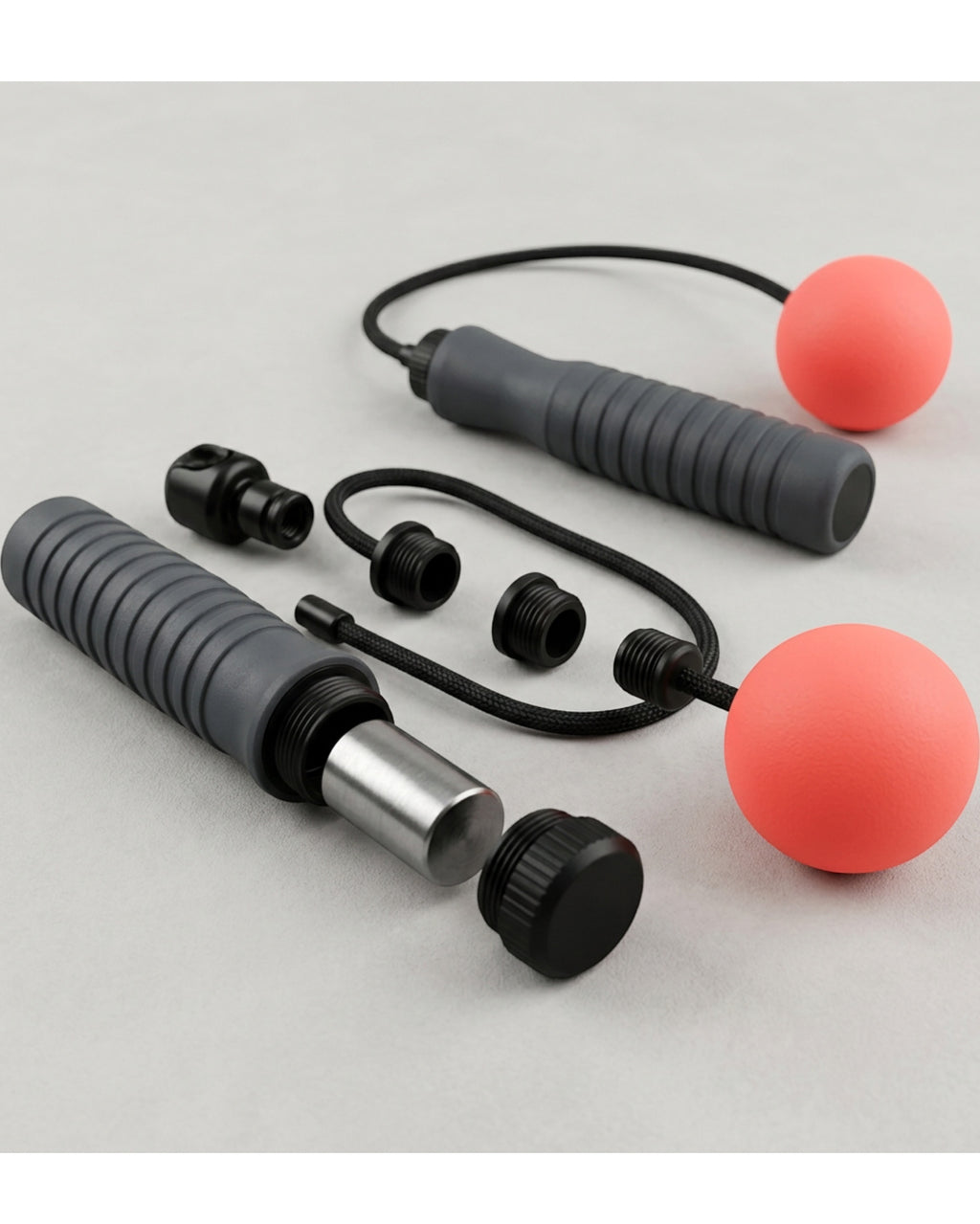 Kempo Cordless Weighted Ball Jump Rope 180 g Charcoal Coral - Detail view