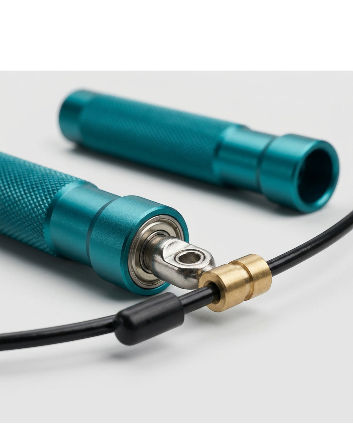 Kempo Dual Bearing Steel Cable Speed Jump Rope 3 m Teal - Detail view