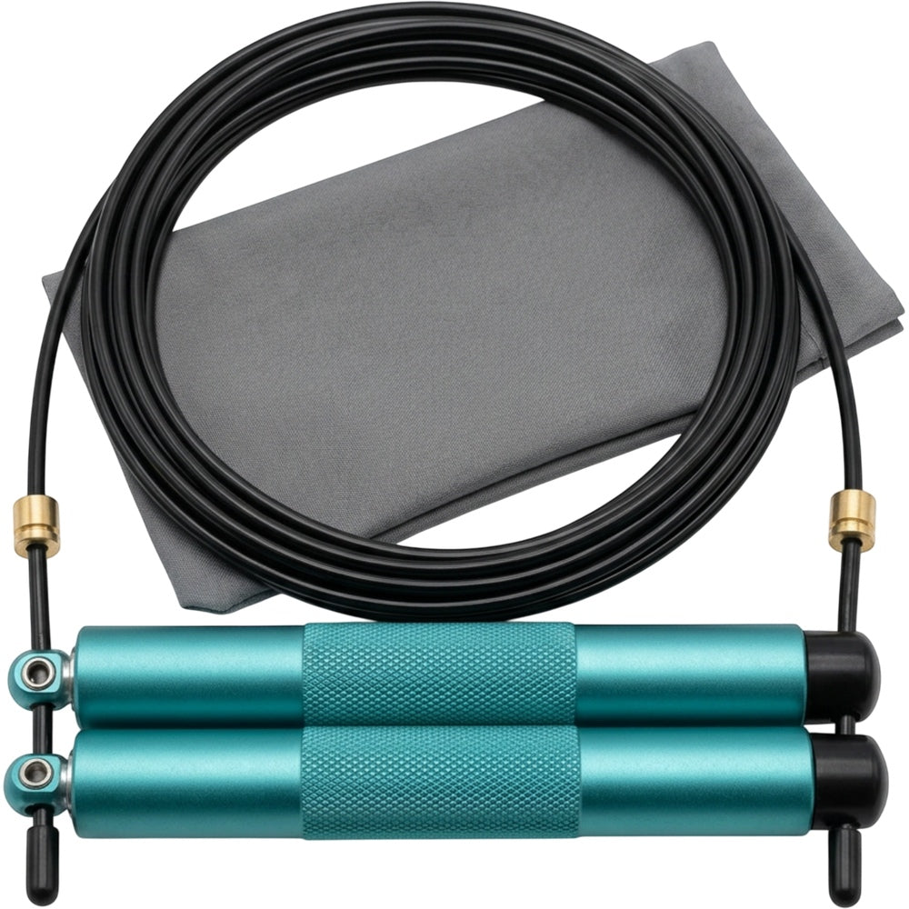 Kempo Dual Bearing Steel Cable Speed Jump Rope 3 m Teal - Product view