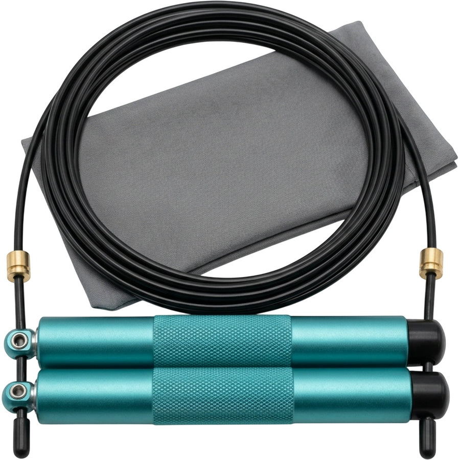 Kempo Dual Bearing Steel Cable Speed Jump Rope 3 m Teal